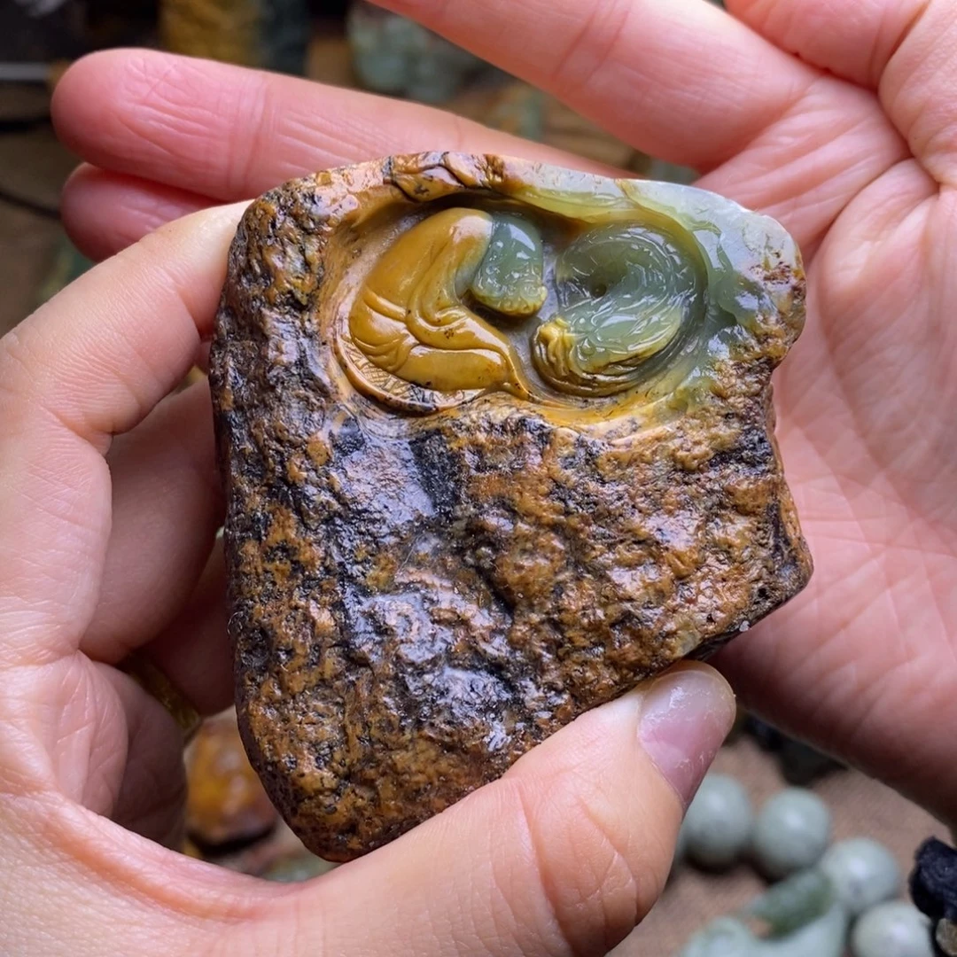 岫岩河磨玉（透闪石质玉）未镶嵌把件