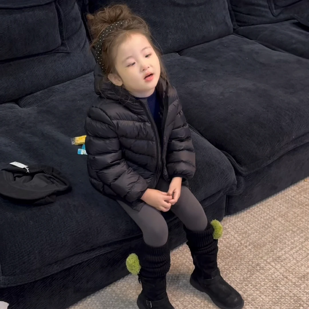 甜小七女童25秋冬新韩版洋气纯色轻薄型外套打底裤套装