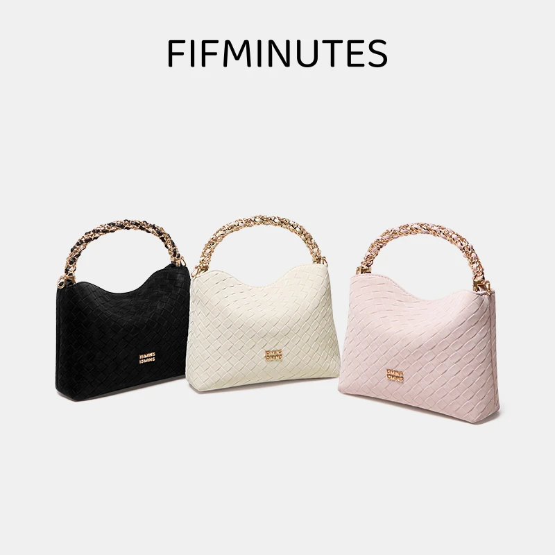 【15MINS】2025新款小香风菱格经典百搭手拎包包轻奢斜挎包H2513AX5