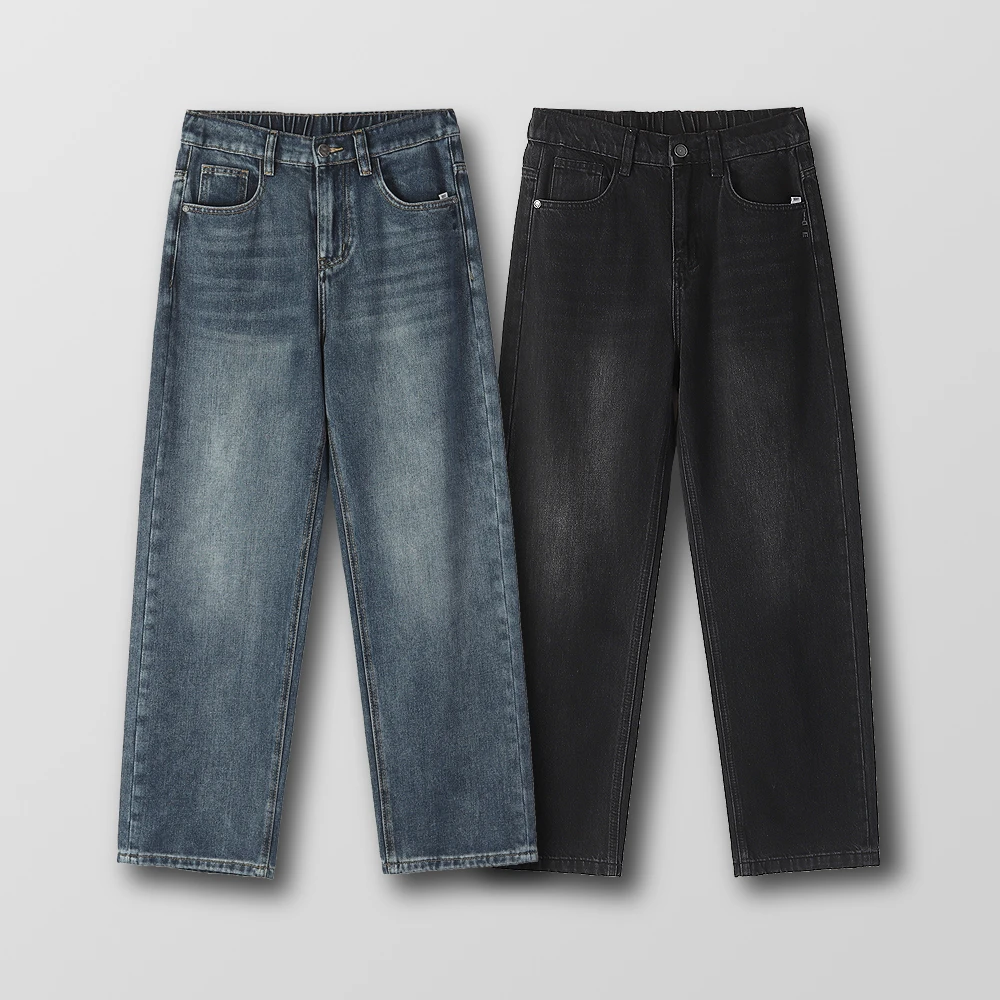 秋季常规标准直筒牛仔裤长裤潮流宽松时尚休闲百搭男士 水洗