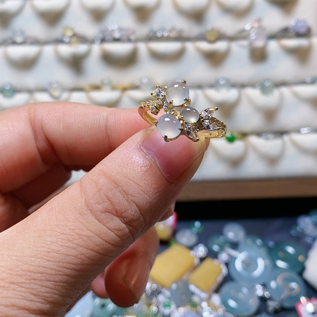 翡翠银S925镶嵌戒指