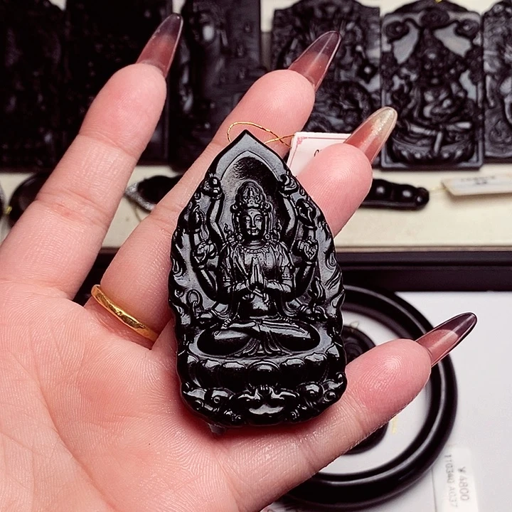 天然缅料A货千手挂件送珠链119