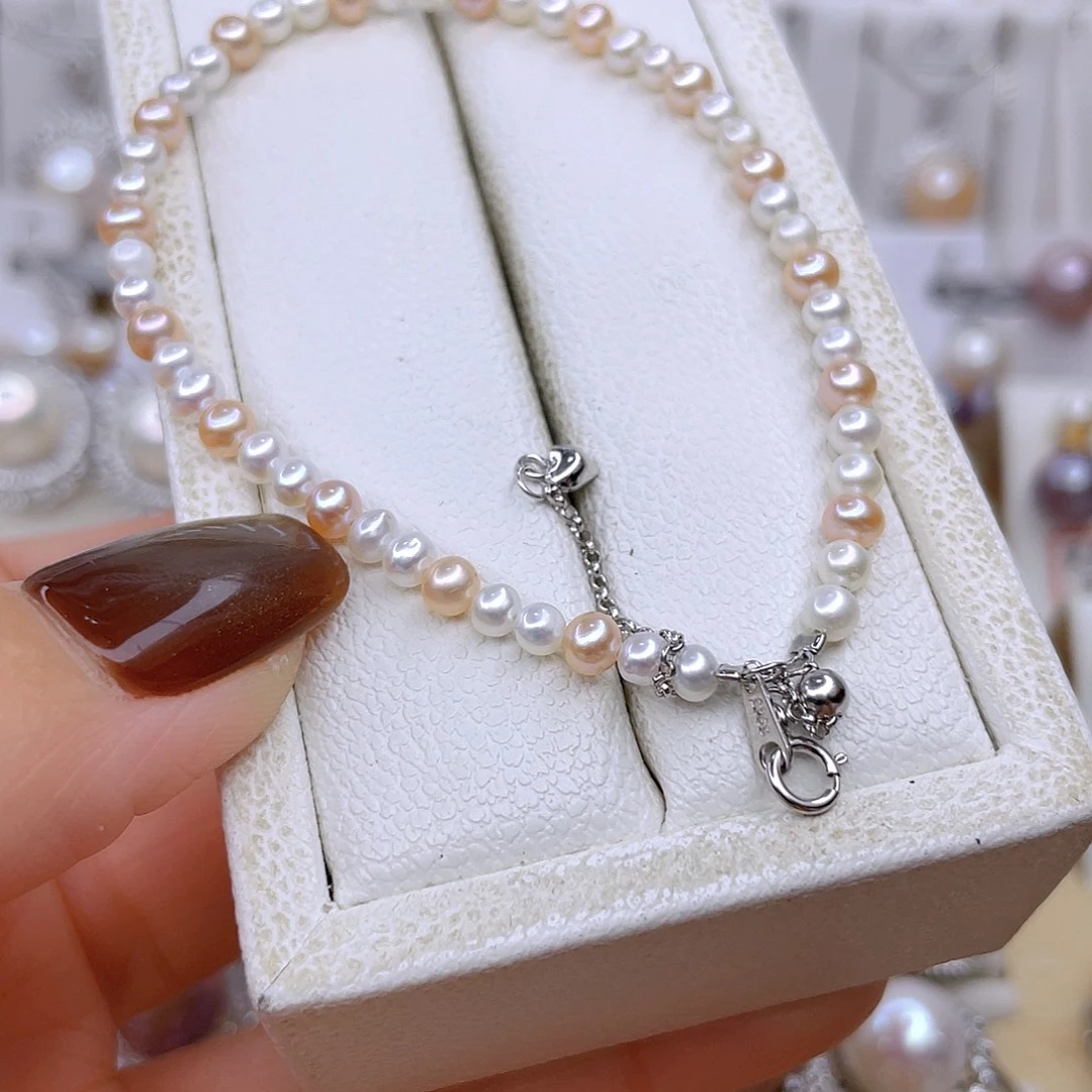 手链淡水珍珠银S925镶嵌
