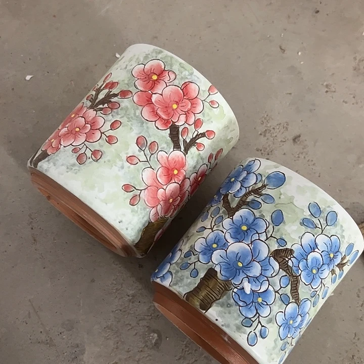 满38包邮 景德镇幸运花盆