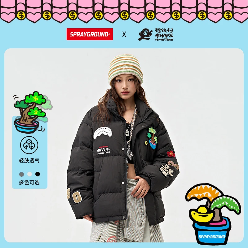 SPRAYGROUND 鲨鱼嘴时尚保暖冬季印花立领潮流XB WE141318