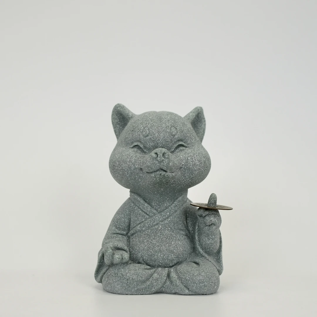 德瓷青砂石材质戌狗大师一直有钱创意书房摆设高档茶玩中式伴手礼