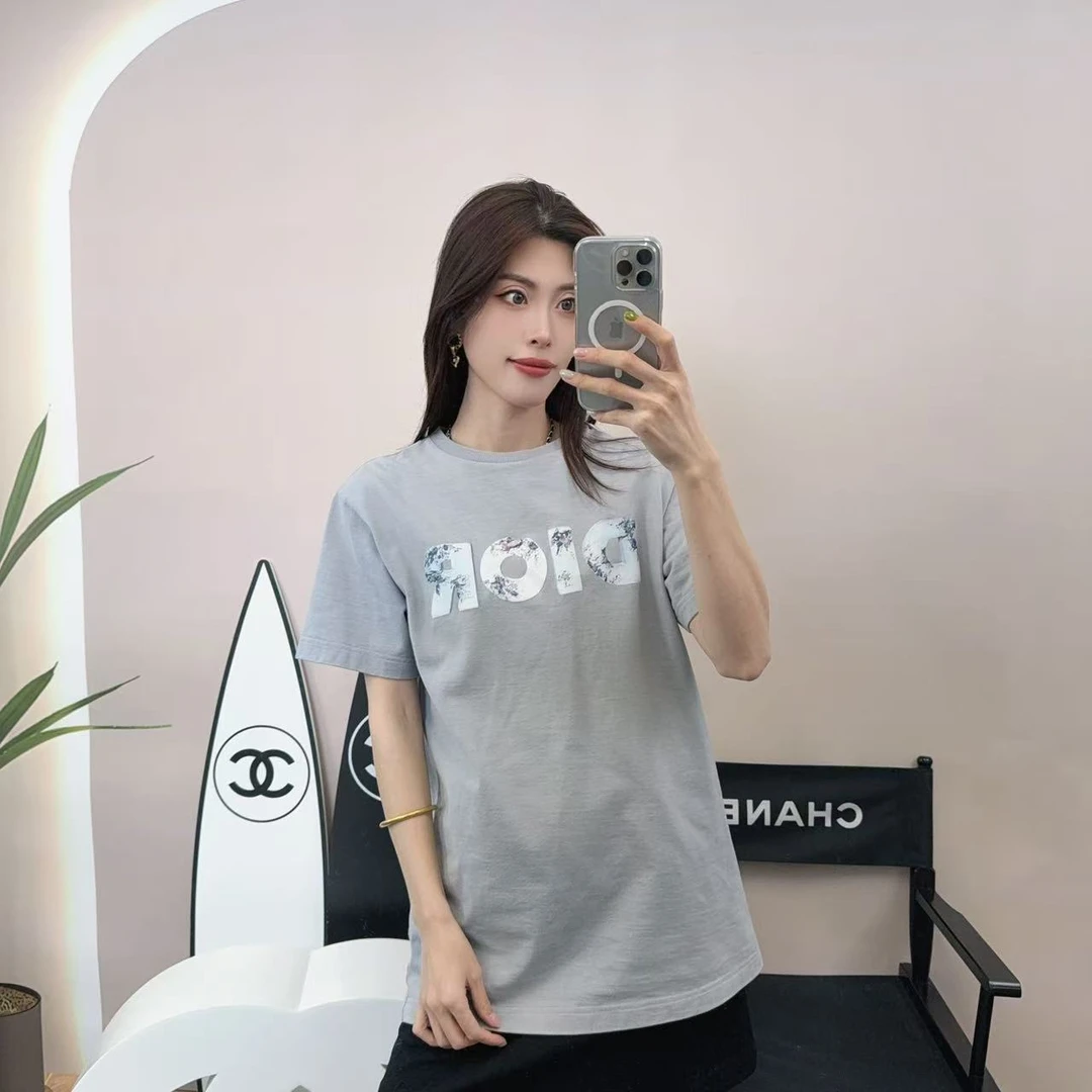 95新 DIOR/迪奥 麦殿/棉短T浅蓝色S码/250319DJHVX05