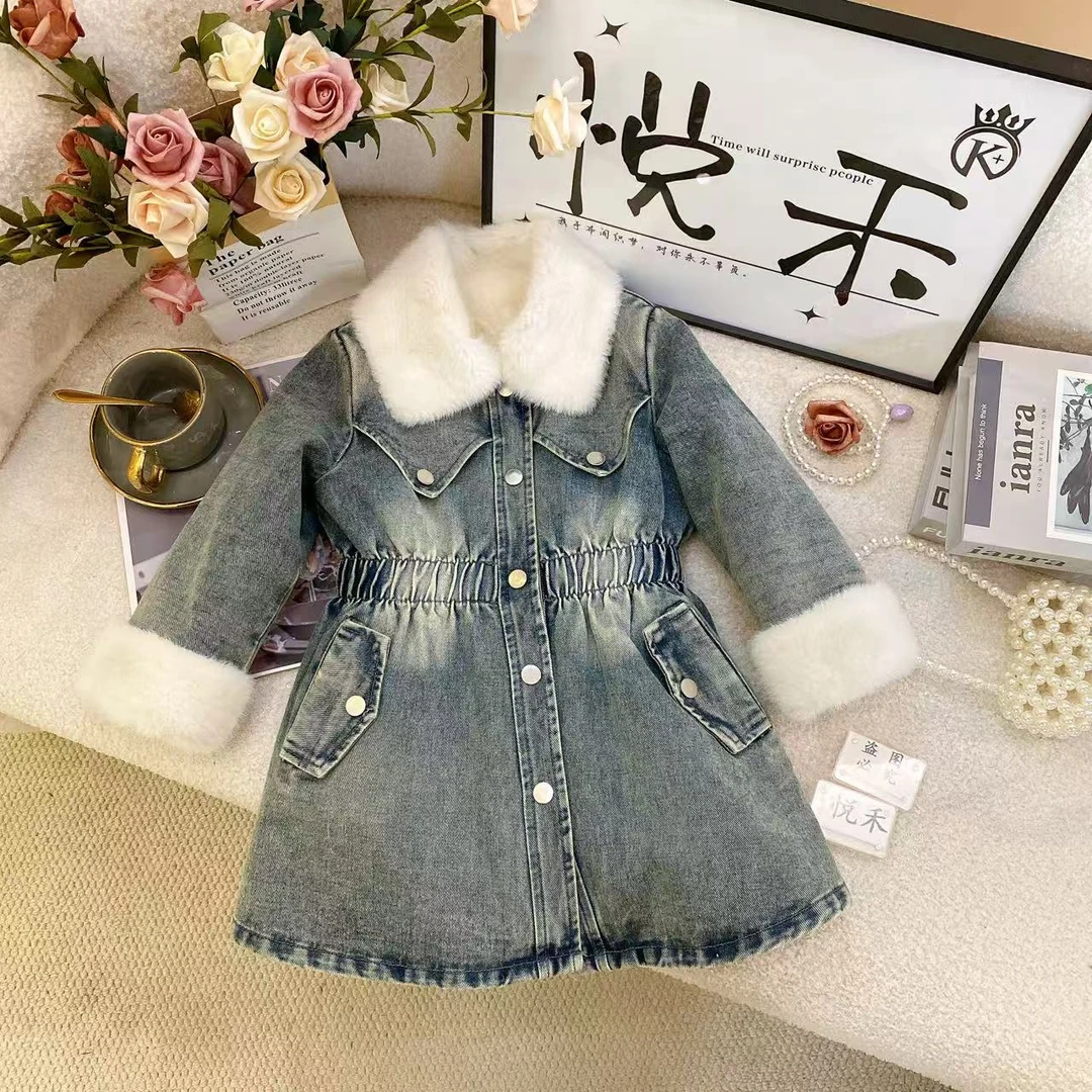 Y2【悦禾】冬装女童牛仔儿童洋气童装秋冬气质牛仔外套6784
