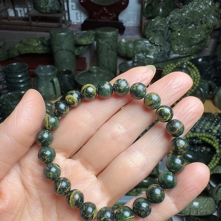 未镶嵌蛇纹石玉手串0.8cm新*代