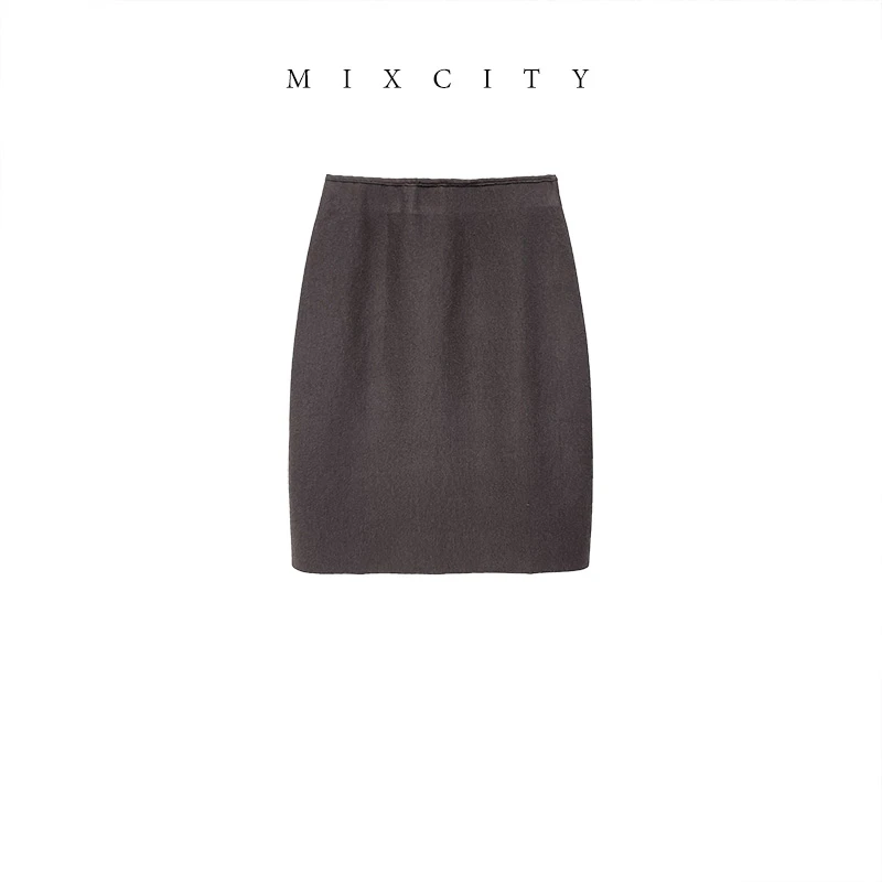 【MIXCITY亚楠家】千金裙◆四平针精纺扬子高腰显瘦羊毛半身裙9302