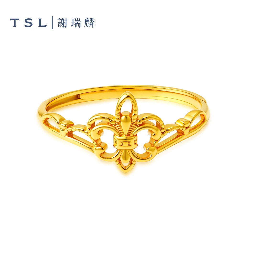 TSL/谢瑞麟足金5G鸢尾花浪漫节日好物足金戒指