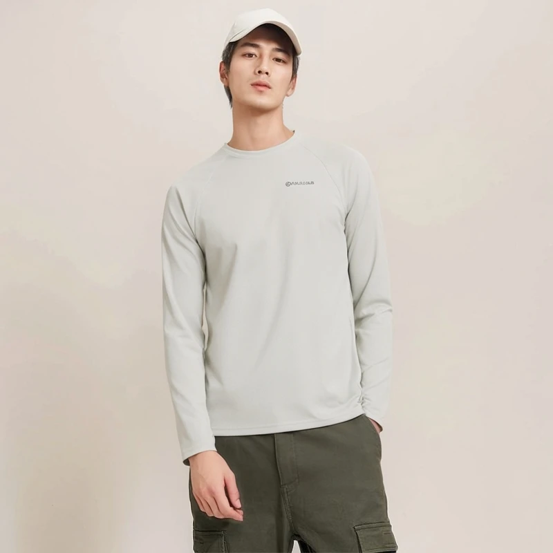 春秋男款户外运动透气速干长袖T恤男款防晒UPF50+