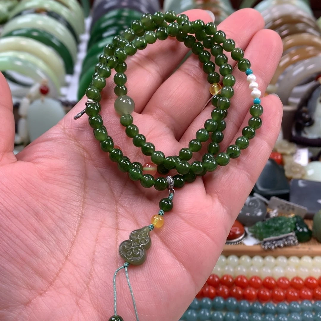 和田玉未镶嵌项链卡0.5