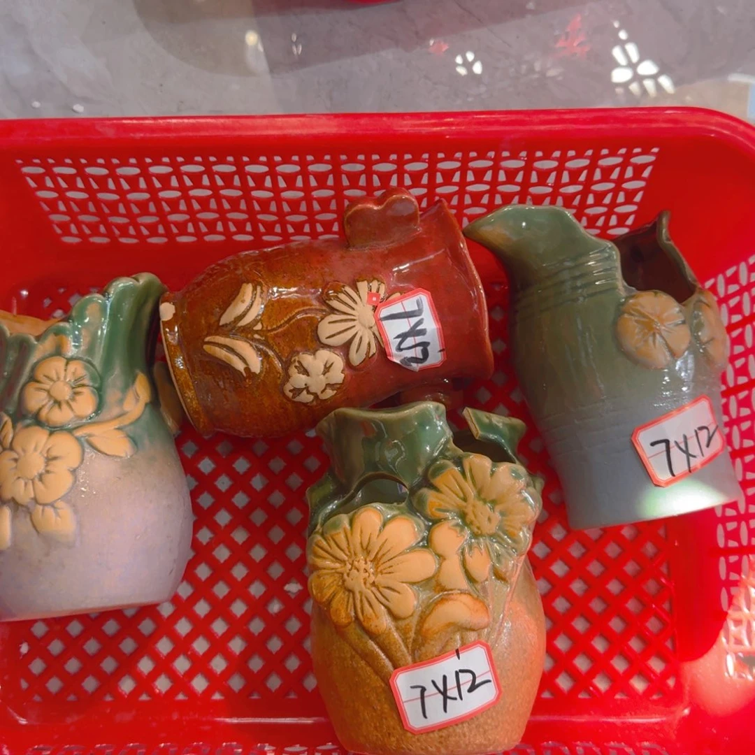 紫砂花盆粗陶精雕