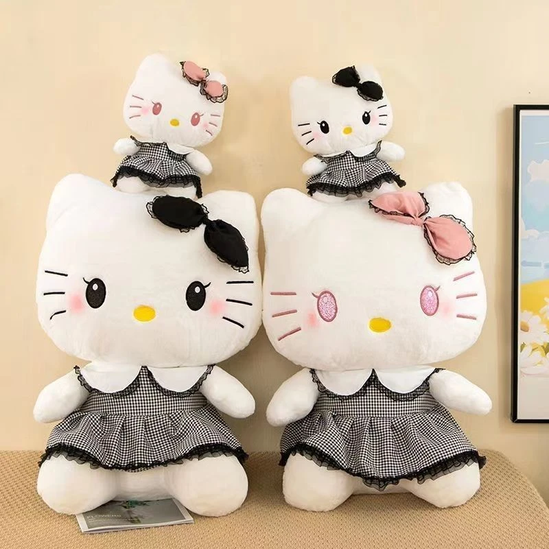 暗黑凯蒂公仔hellokitty蝴蝶结毛绒玩具玩偶可爱KT送男女生日礼物