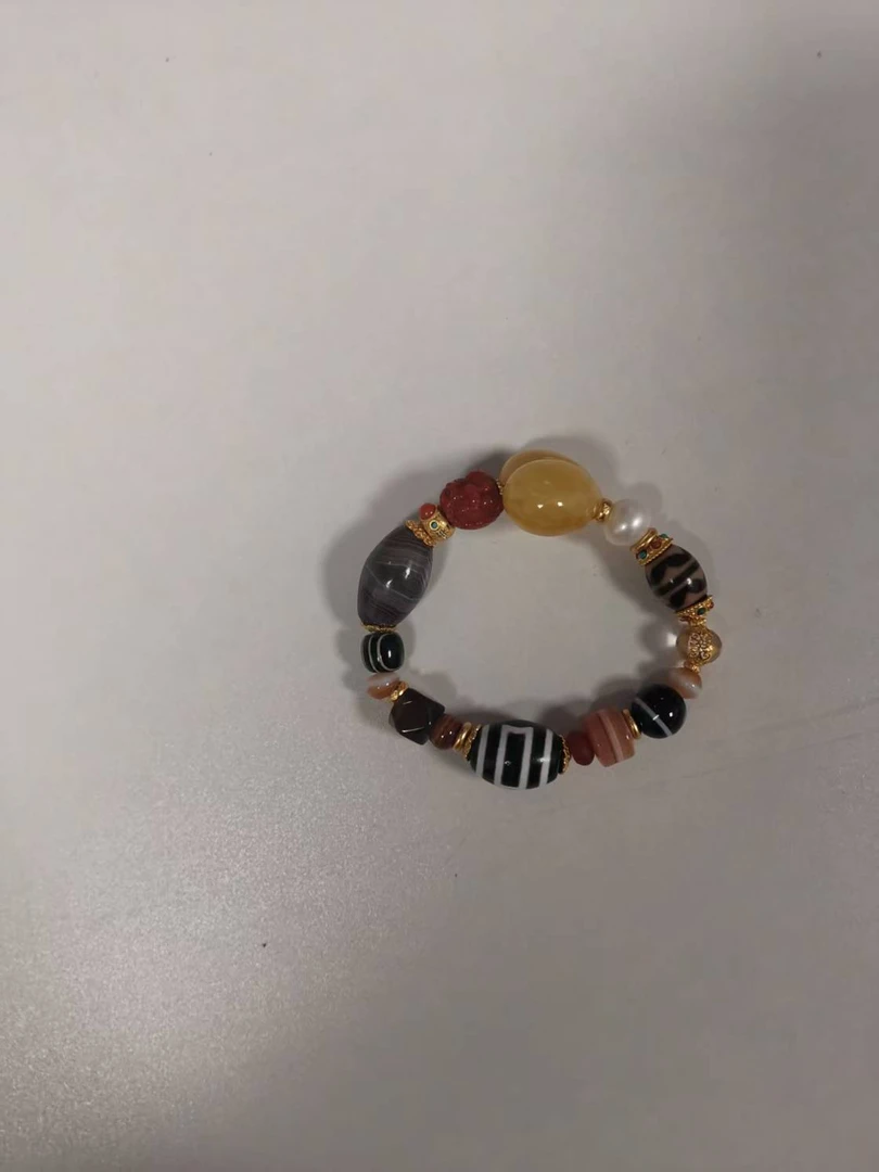 【次第花开】T、玛瑙多宝手串