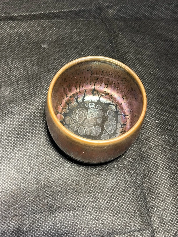 建窑建盏盏杯扳指杯陶瓷主人杯金油滴风水缸茶杯精美品茗杯茶具