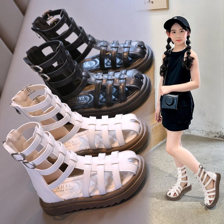 女童鞋包头凉鞋2025爆款夏季新款儿童罗马鞋夏款女孩中大童沙滩鞋