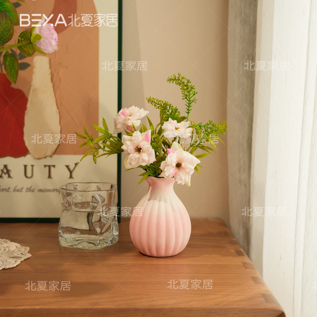 假花花束蔷薇花逼真装饰花艺摆件餐桌花摆设干花仿生花束