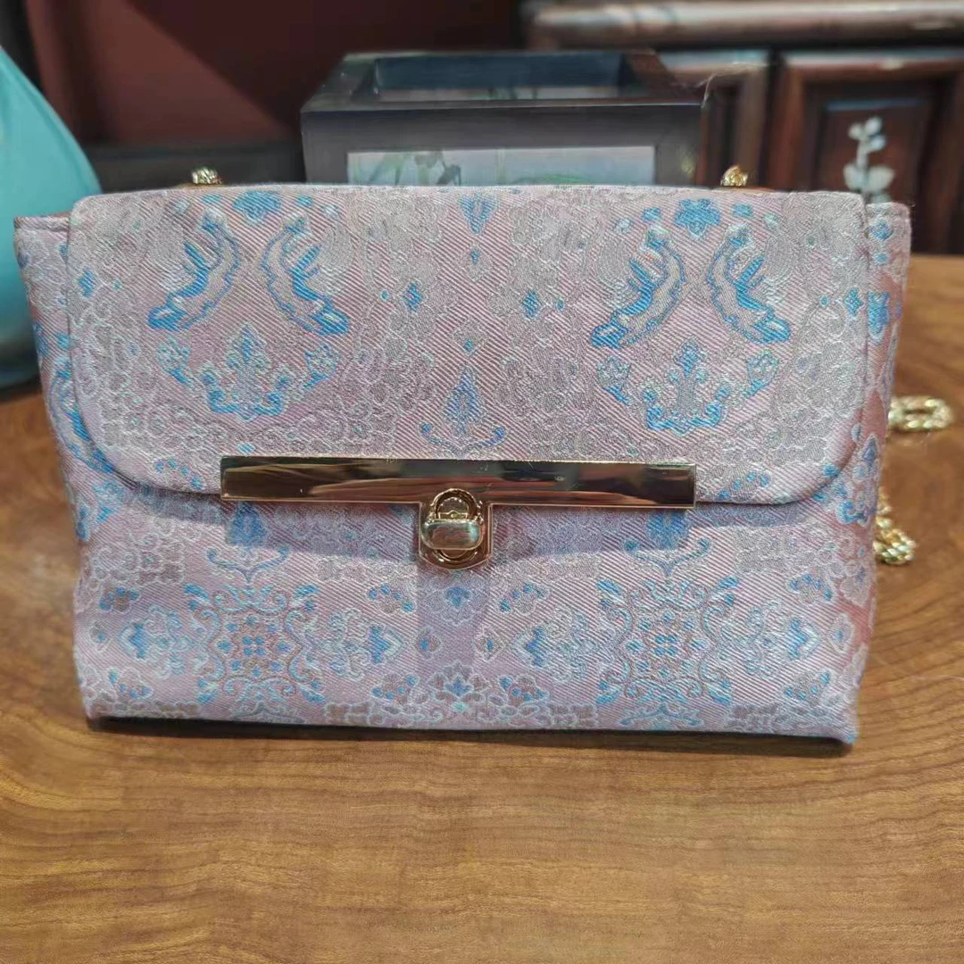 宋锦口盖包斜跨手提包女汉服配包单肩斜挎包百搭女士包时尚潮流19