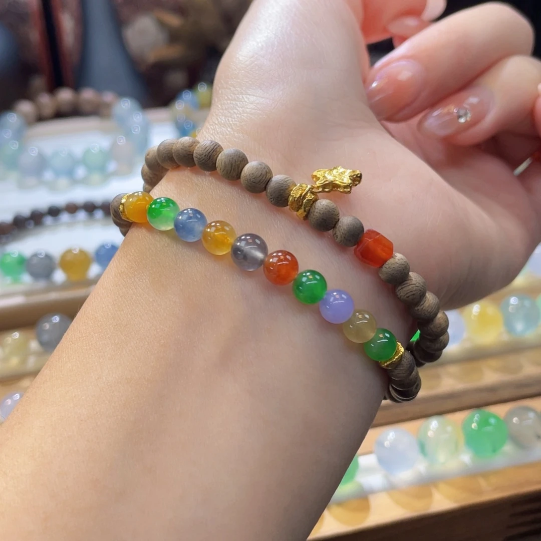 翡翠未镶嵌手链卡5.5糖果