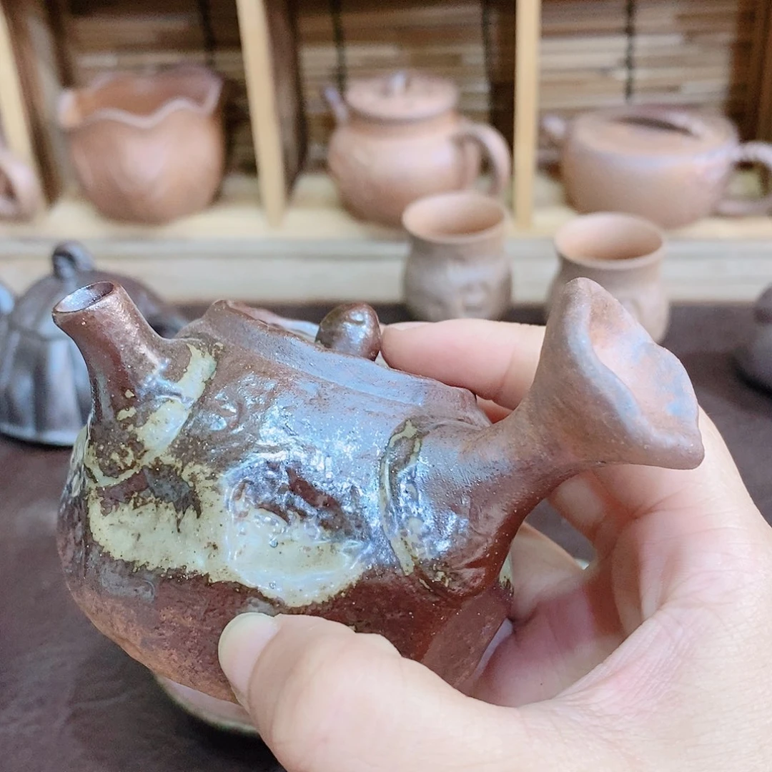 粗陶柴烧志野杯子