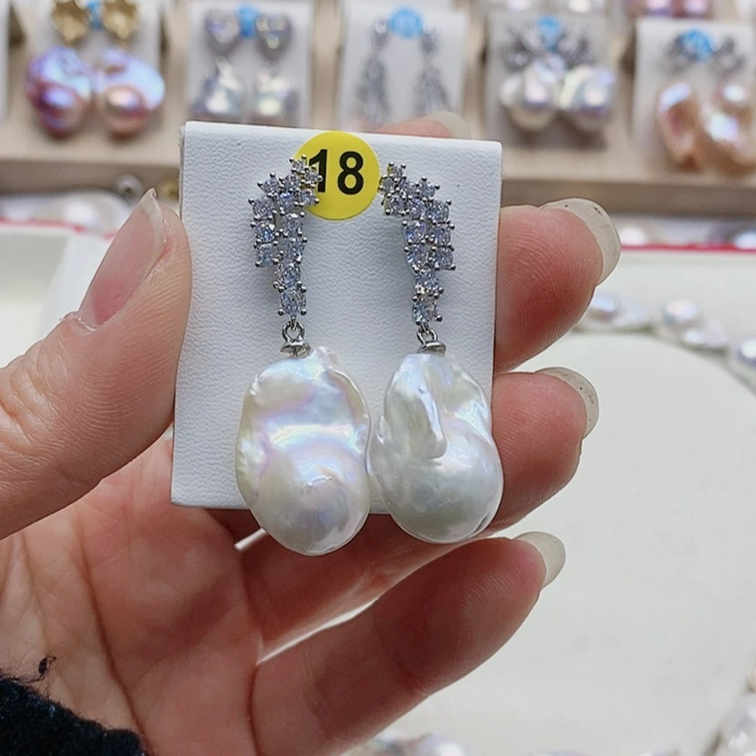 【闪购商品】淡水珍珠耳饰银S925镶嵌