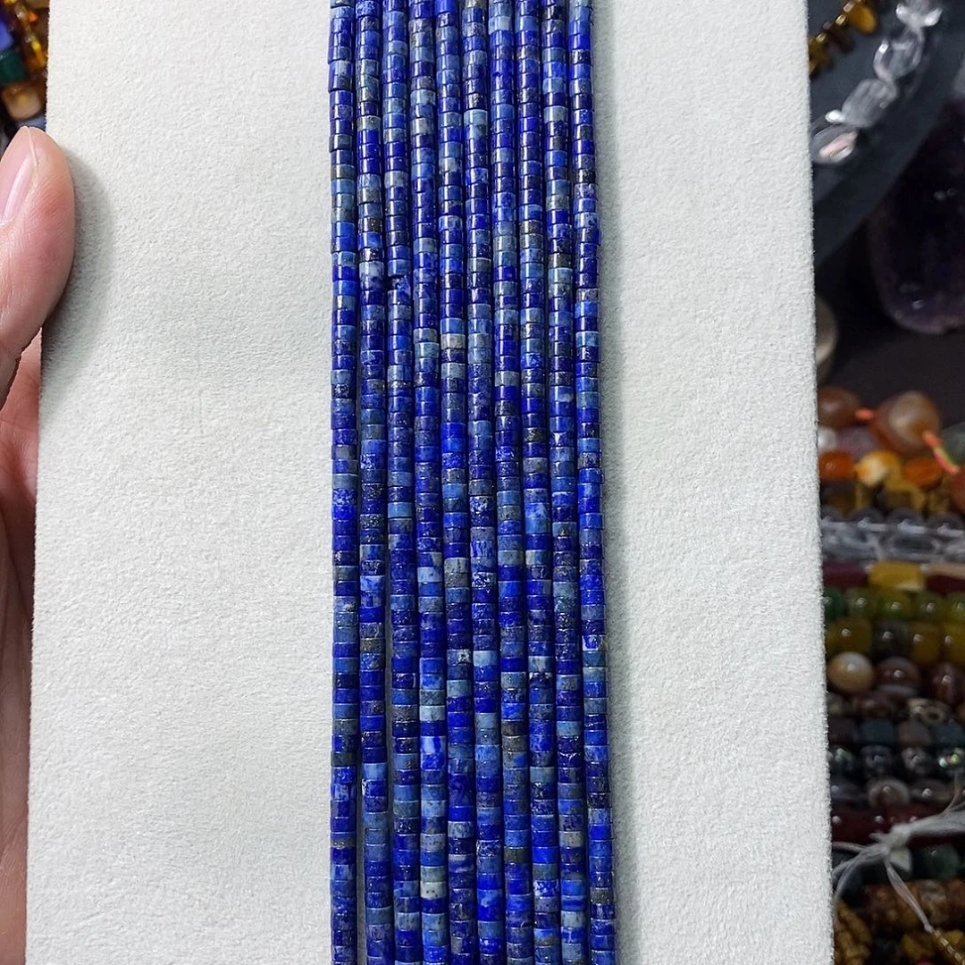 石英质玉未镶嵌，天然青金直切隔片4mm，