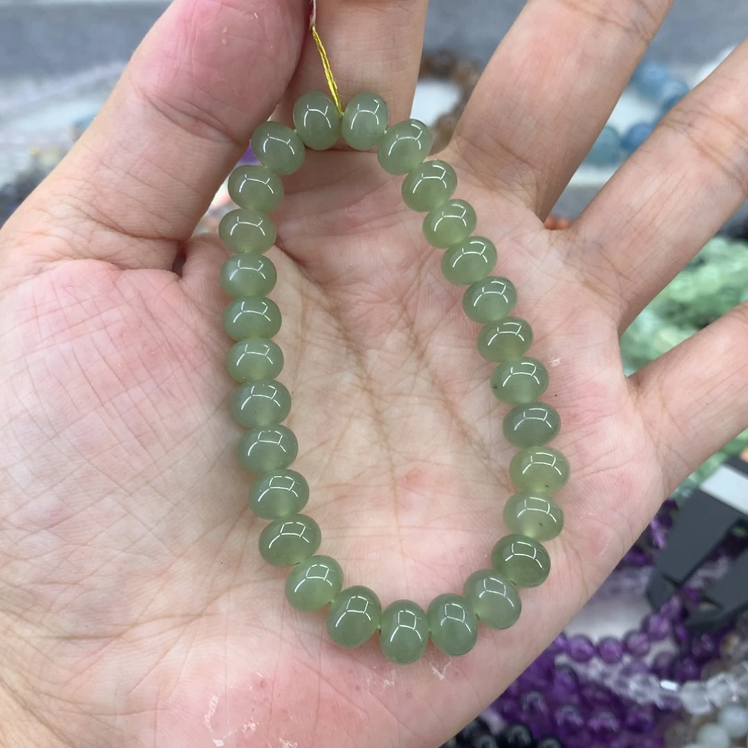 和田玉未镶嵌手链算盘珠