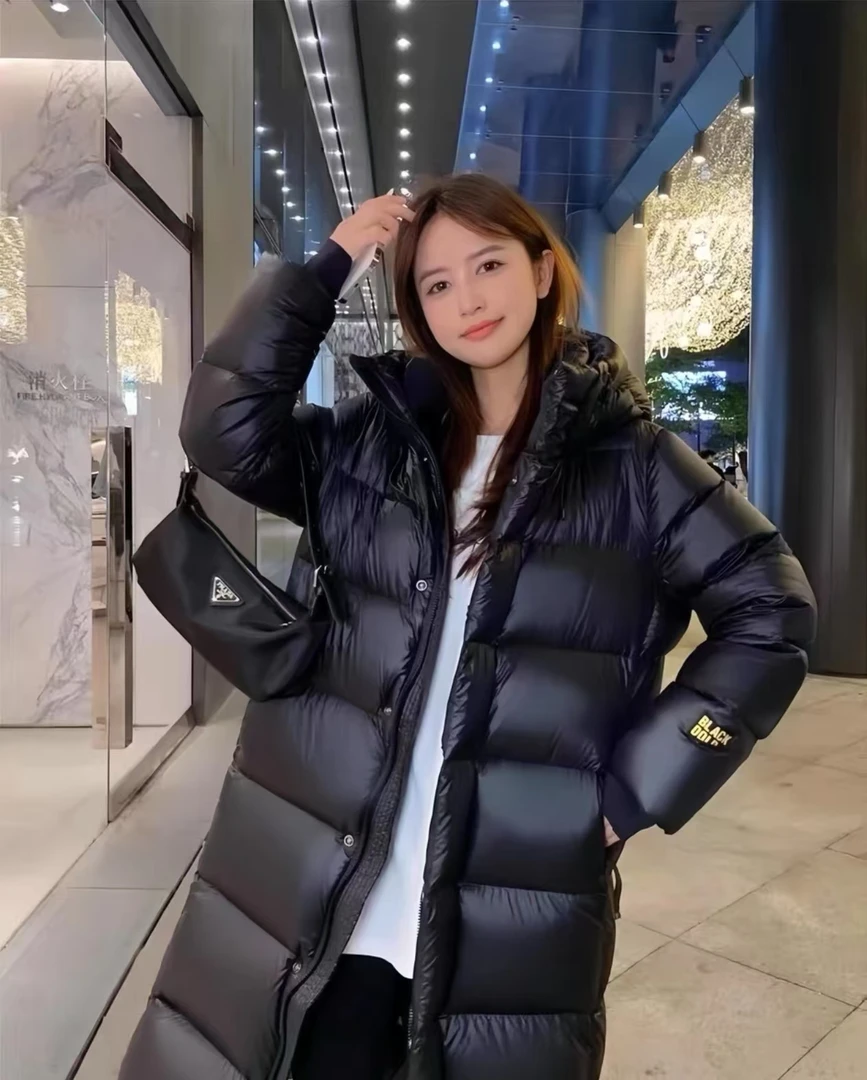 【男女同款】反季新款黑金长款保暖羽绒服加厚带帽休闲宽松外套XX