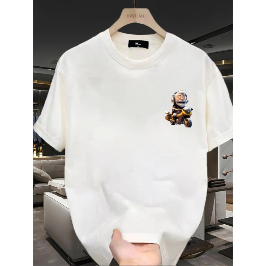 夏季新款高档纯棉男士韩版休闲短袖圆领T恤轻奢帅气全棉百搭男装