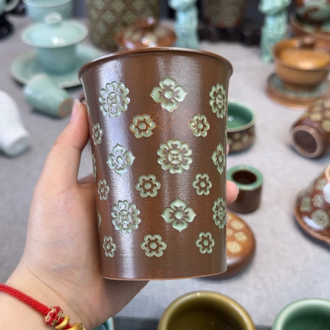 小***菇龙泉青瓷精品可乐杯