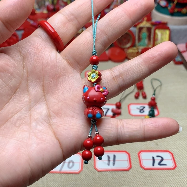 天然辰砂工艺品朱砂手机坠