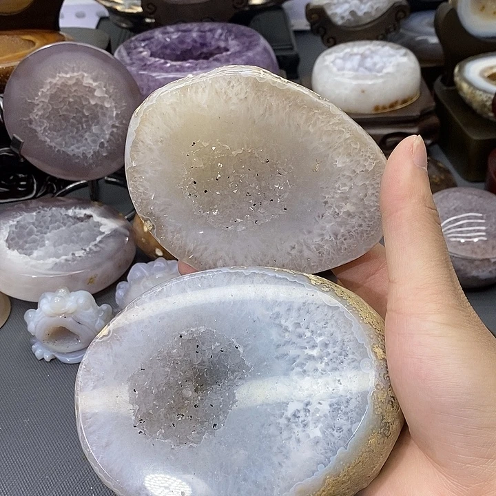 紫晶摆件未镶嵌聚宝盆
