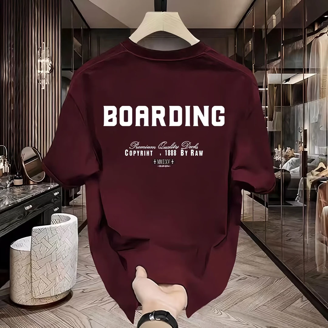 2025短袖t恤男夏季印花宽松透气百搭上衣ins潮流休闲圆领纯棉T恤