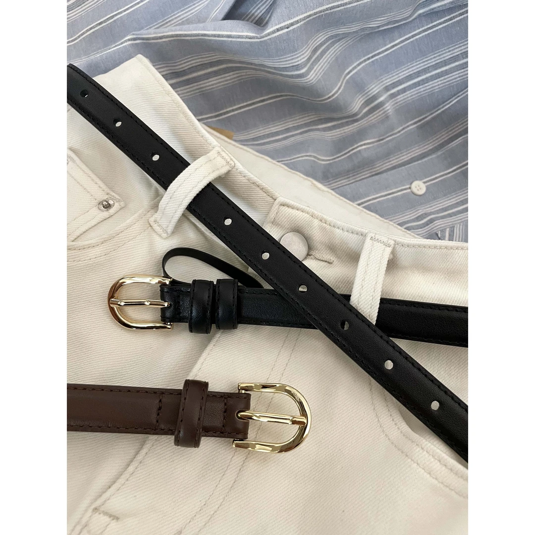 L-2028#韩系小众质感简约百搭装饰实用针扣腰带（真真）