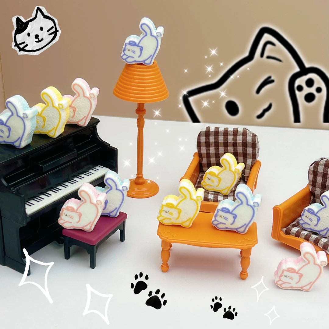 【小猫放屁导致全球变暖-呱呱定制】diy树脂小饰品/食玩/手工摆件