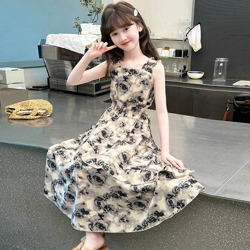 女童夏装公主裙2025新款雪纺裙子女大童夏季背心裙儿童夏天连衣裙