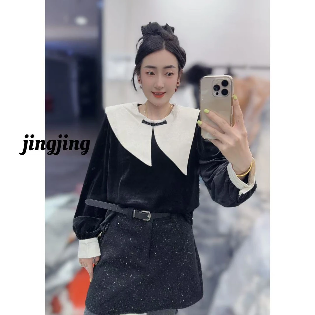 冬季新款休闲百搭披肩领绒衫（1228）