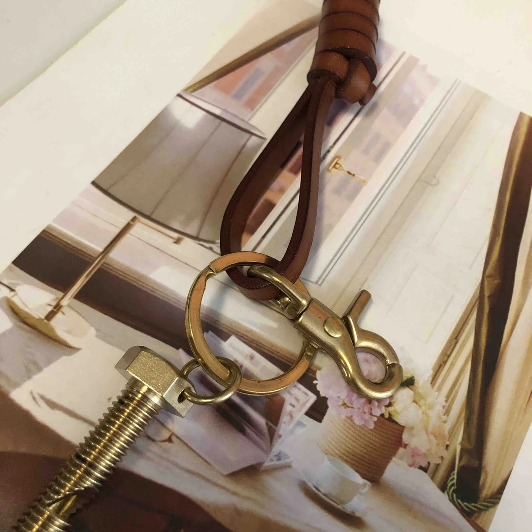 【谷道】pf头层牛皮复古时尚潮流挂绳  求生哨 集合链接