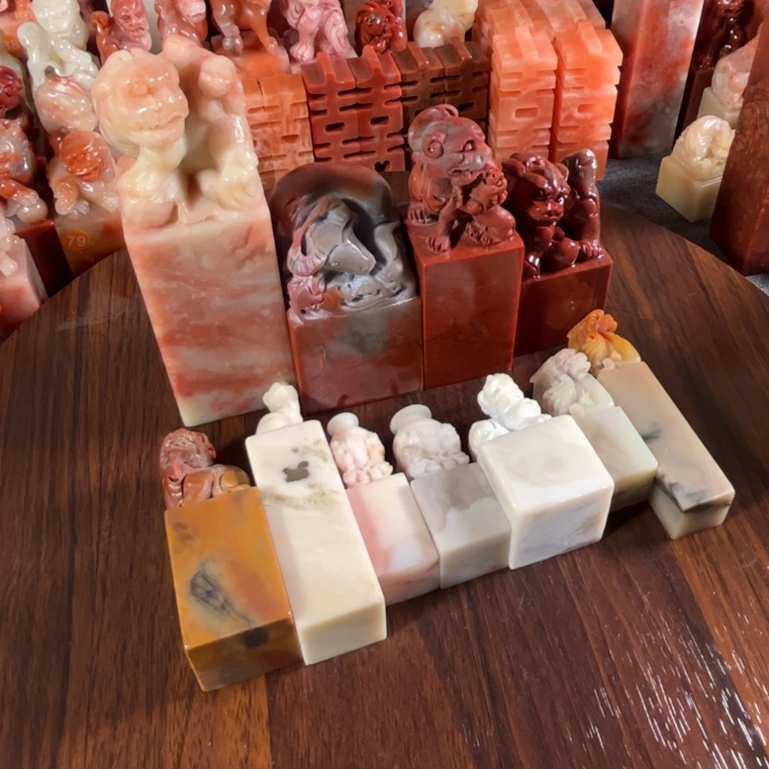 林***刻老挝石印石瑕疵11个