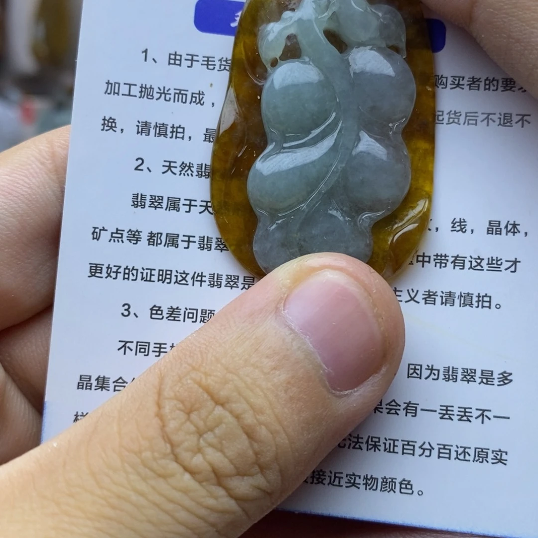 翡翠未镶嵌颈饰大叶有成