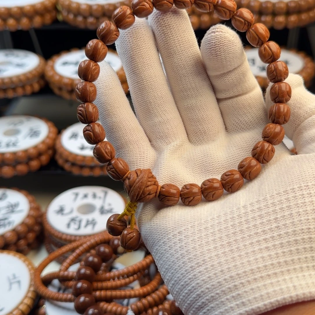 桃核吊坠龙纹桃核老型桶珠一道筋手持