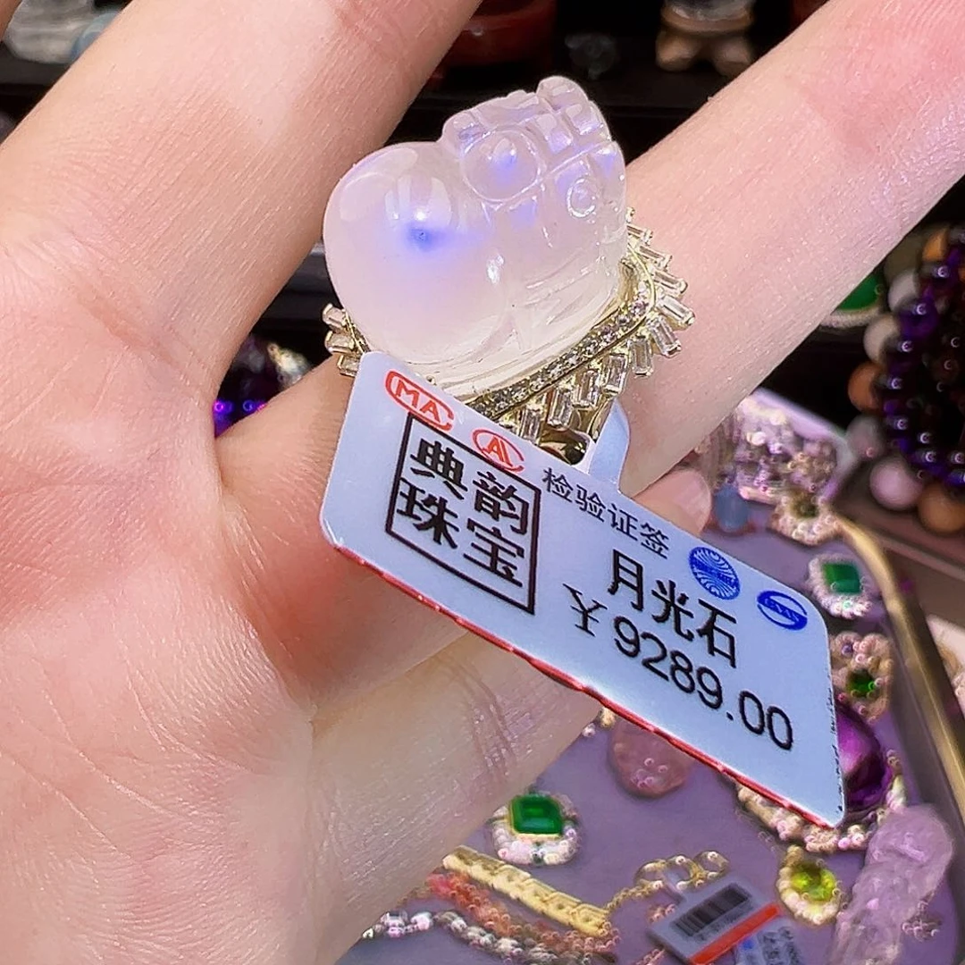 月光石银S925镶嵌长石