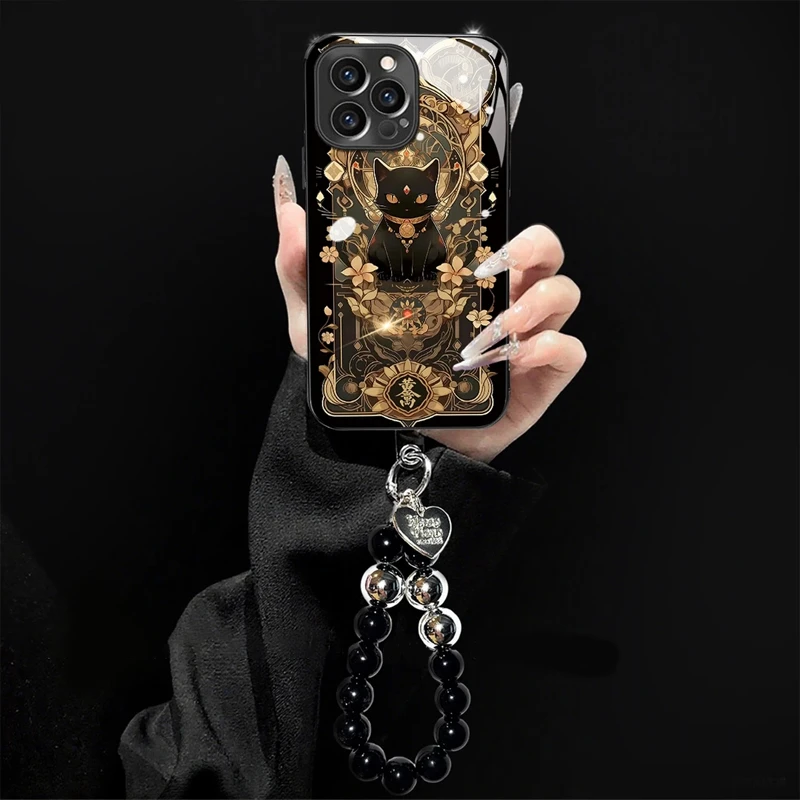 招财猫适用苹果16promax手机壳iphone15pro个性潮牌防摔玻璃壳14
