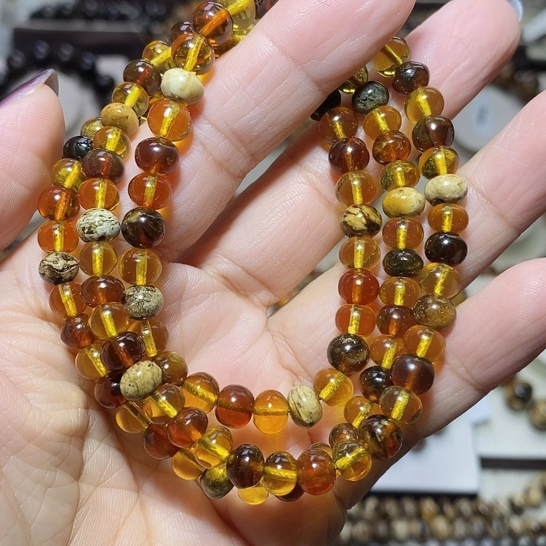 琥珀未镶嵌裸石多宝6m