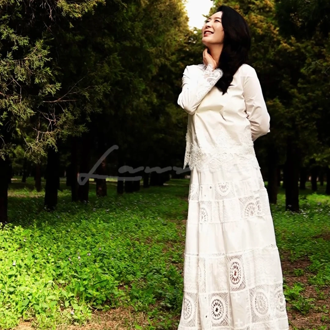 【莫奈花园】Lanshe阑舍【VIP】·高定重工刺绣拼接镂空法式半裙