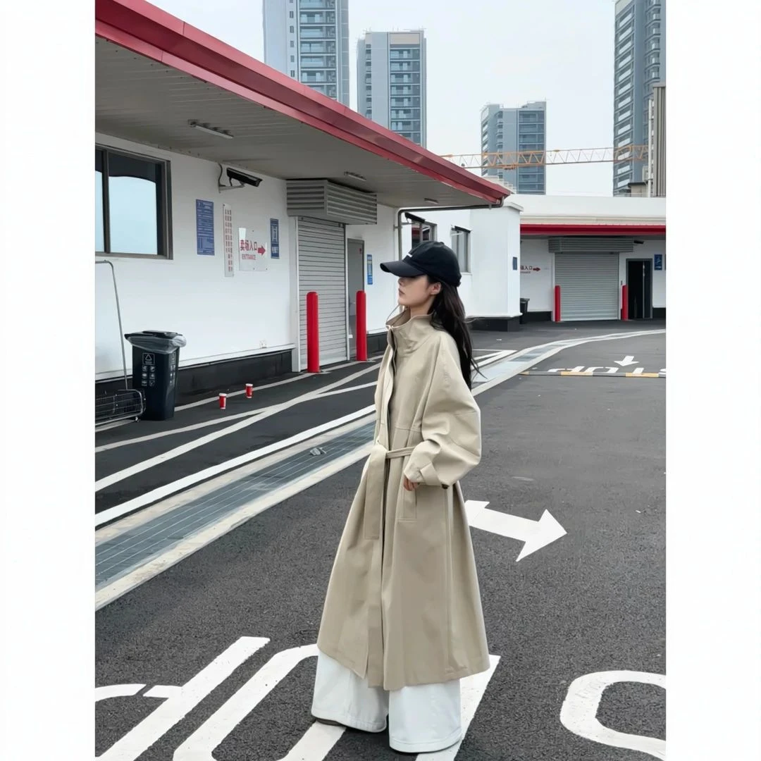 【琉璃爵士】立领高级感风衣女2025年秋季新款中长款气质时尚外套