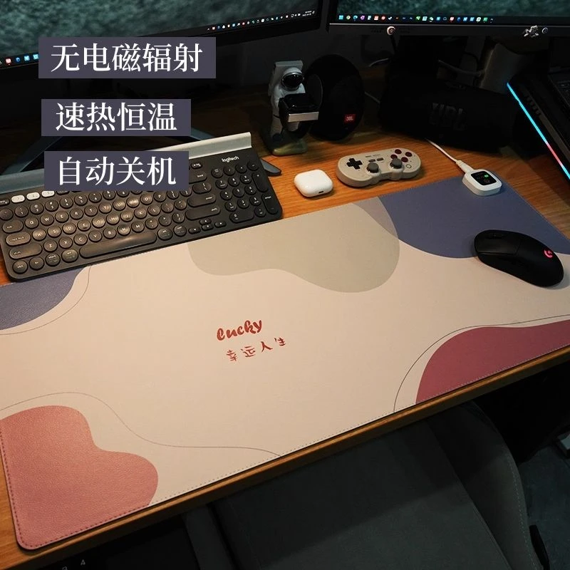 发热暖桌垫加热超大鼠标垫冬天季电热办公桌垫子学生写字暖手桌面
