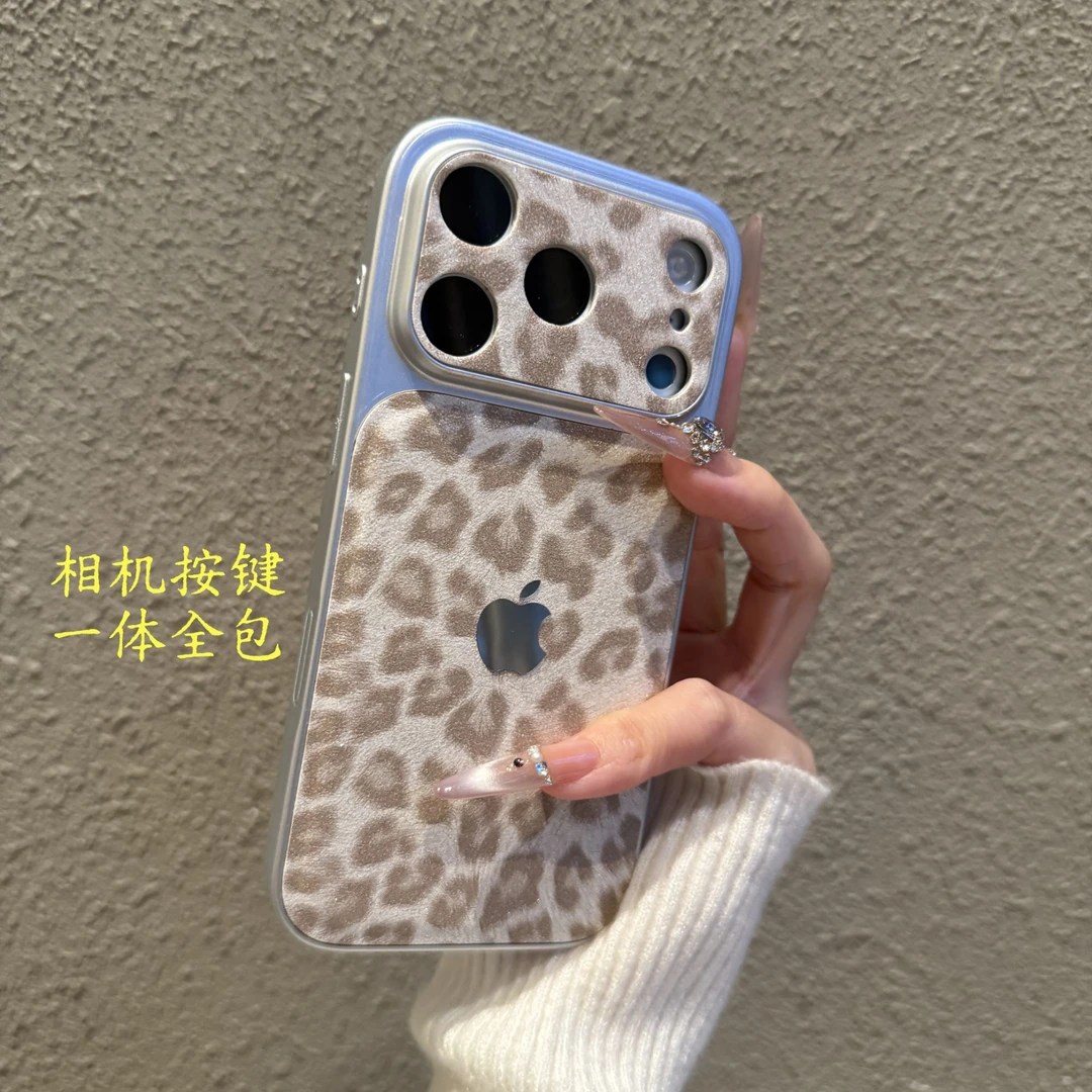 高级秒变17闪粉豹纹适用苹果17promax手机壳iphone16全包15个性14